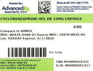 Cyclobenzaprine HCl ER 15mg Capsule #90