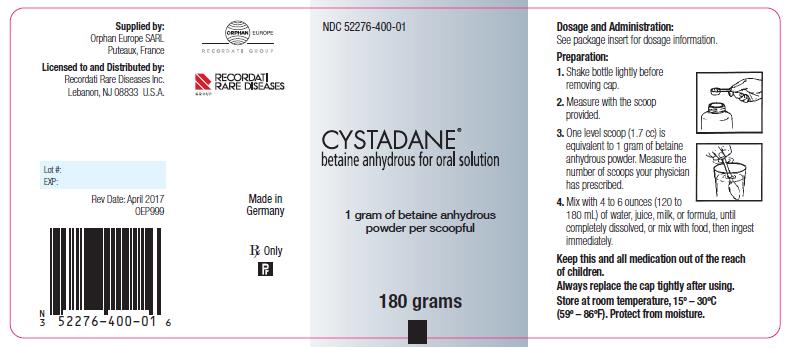 Cystadane US Bottle Label