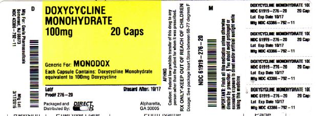 DOXYCYCLINE MONOHYDRATE 100mg 20 CAPS