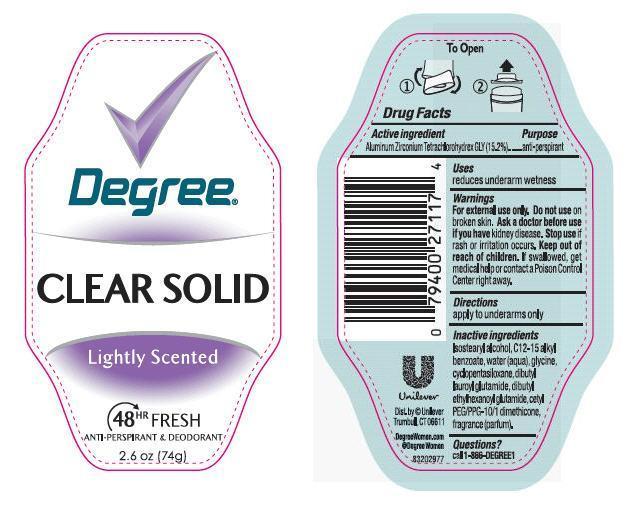 Degree Clear Solid Lightly Scented PDP