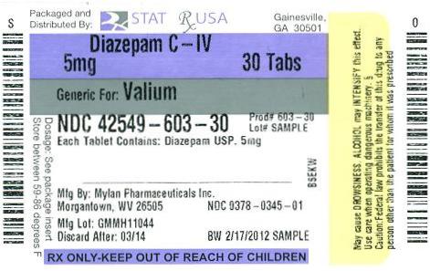 Diazepam 5mg Label Image