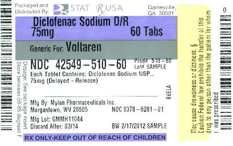 Diclofenac Sod DR 75mg Label Image