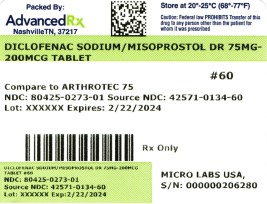 Diclofenac Sodium-Misoprostol DR 75/200 #60