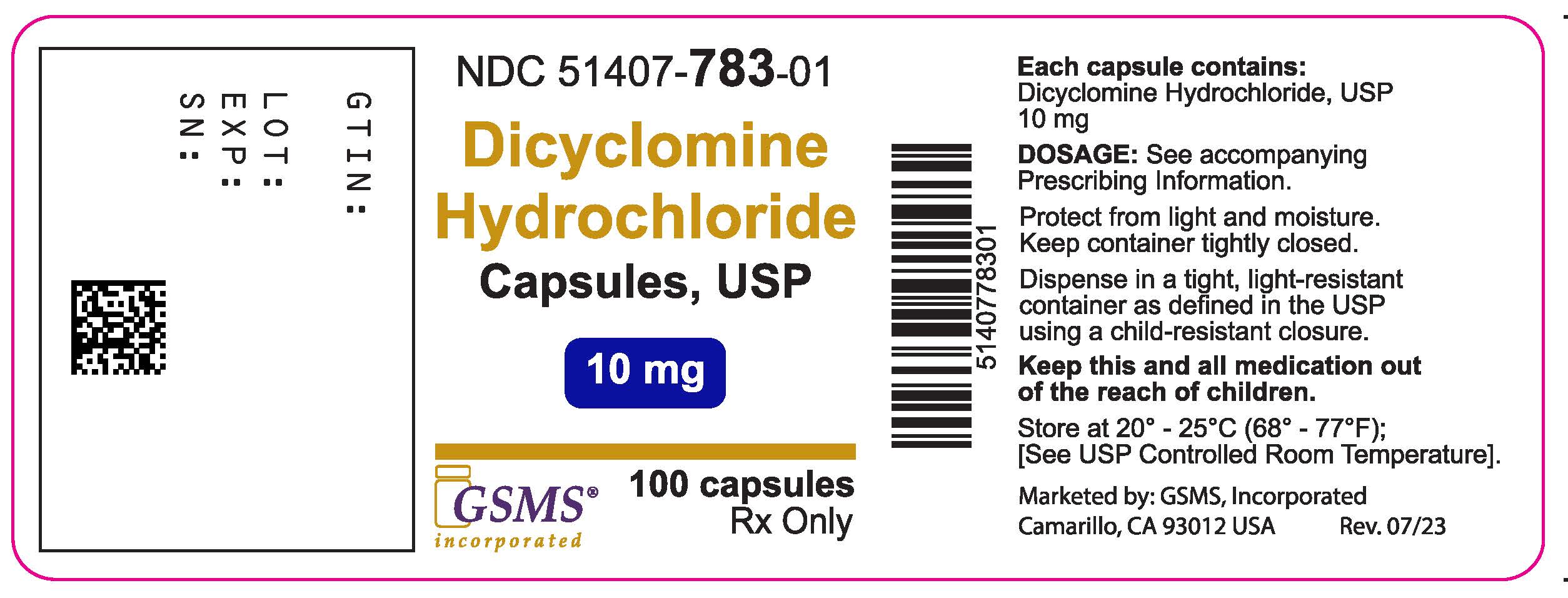 Dicyclomine HCl Caps - 51407-783-01 - 100ct - Rev0723.jpg