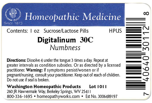 Digitalinum label example