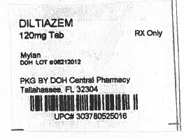 Diltiazem Hydrochloride Tablets 120 mg Bottles