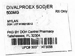 Divalproex Sodium Extend-release Tablets, USP 500 mg Bottle Label