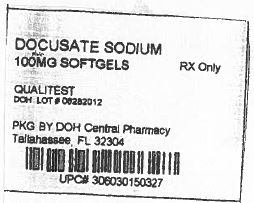 This is an image of the label for DocQLace 30 count softgels.