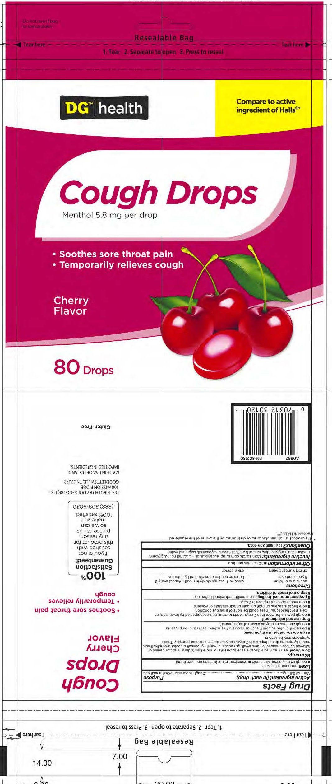 Dollar General Cherry 80ct cough drops