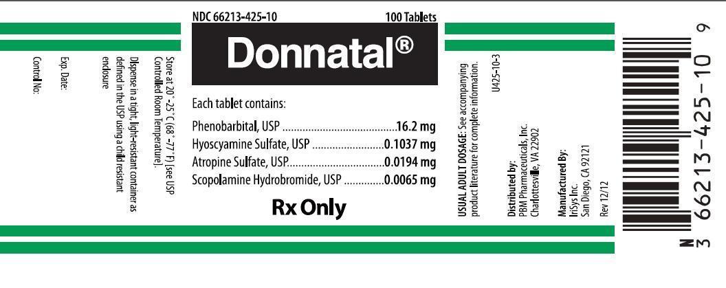 Donnatal label_100 tablets