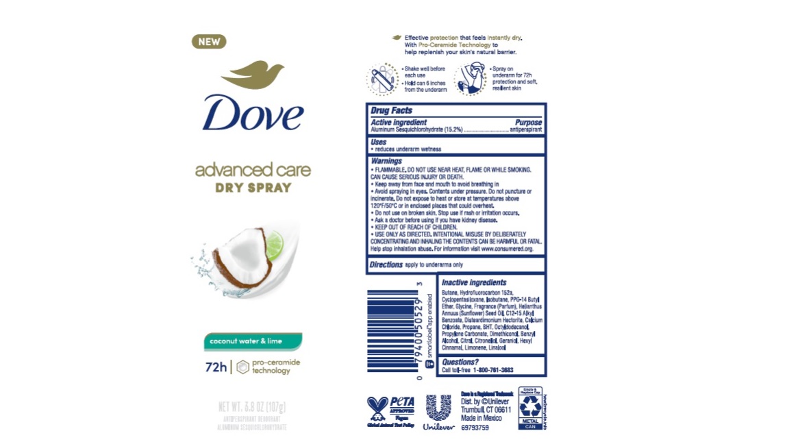 Dove Coconut Dry Spray AP