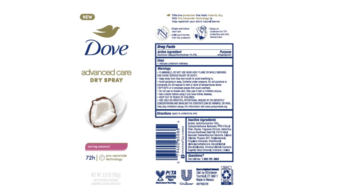 Dove Coconut Dry Spray AP