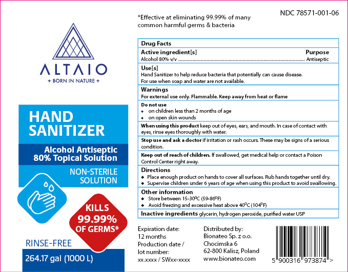 ALTAIO Hand Sanitizer 1000000 mL