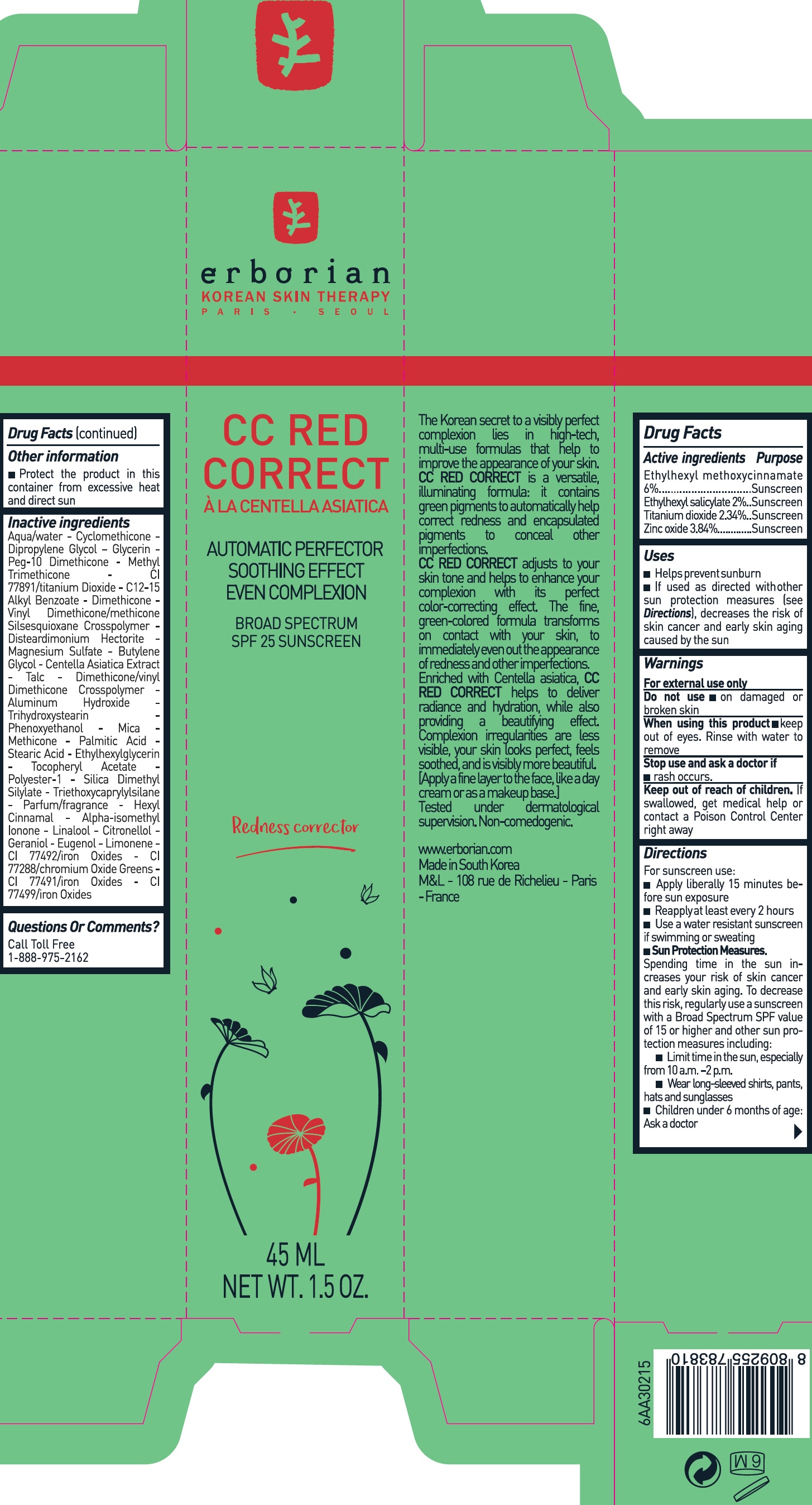ERBORIAN - CC RED CORRECT SPF 25 45ml (83573-100-45)