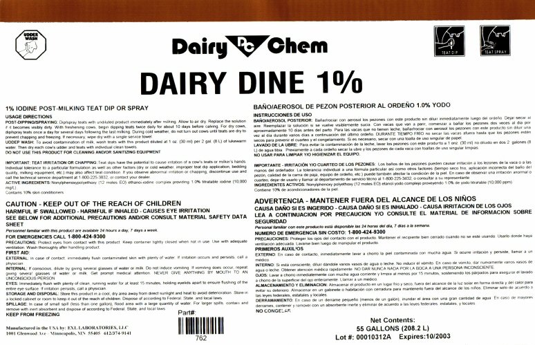 EXL Lab DC Dairy Dine Label