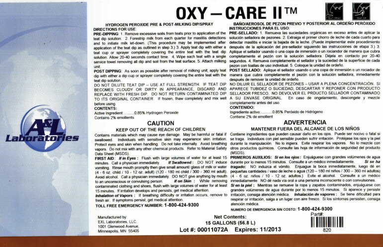 EXL Lab Oxy Carell Label