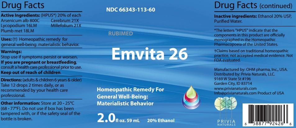 Emvita 26 - Label