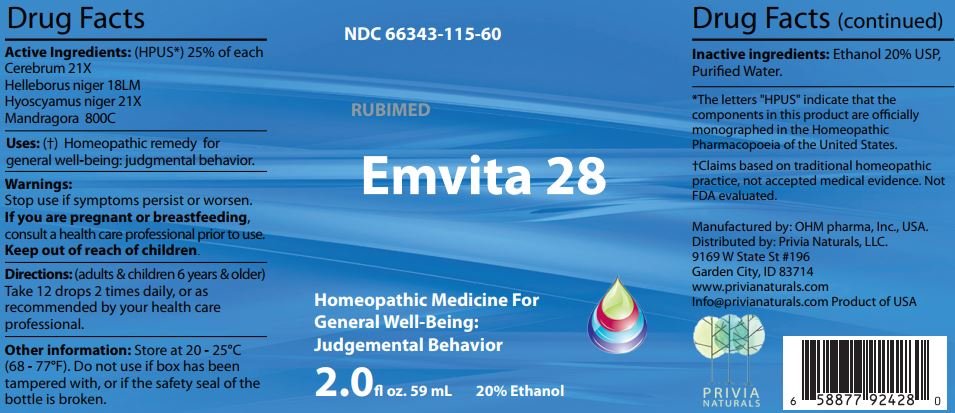 Emvita 28 - Label