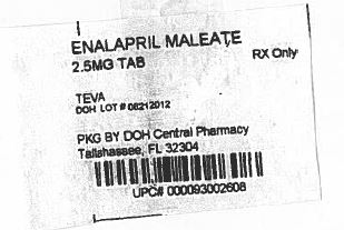Enalapril Maleate Tablets USP 2.5 mg Label