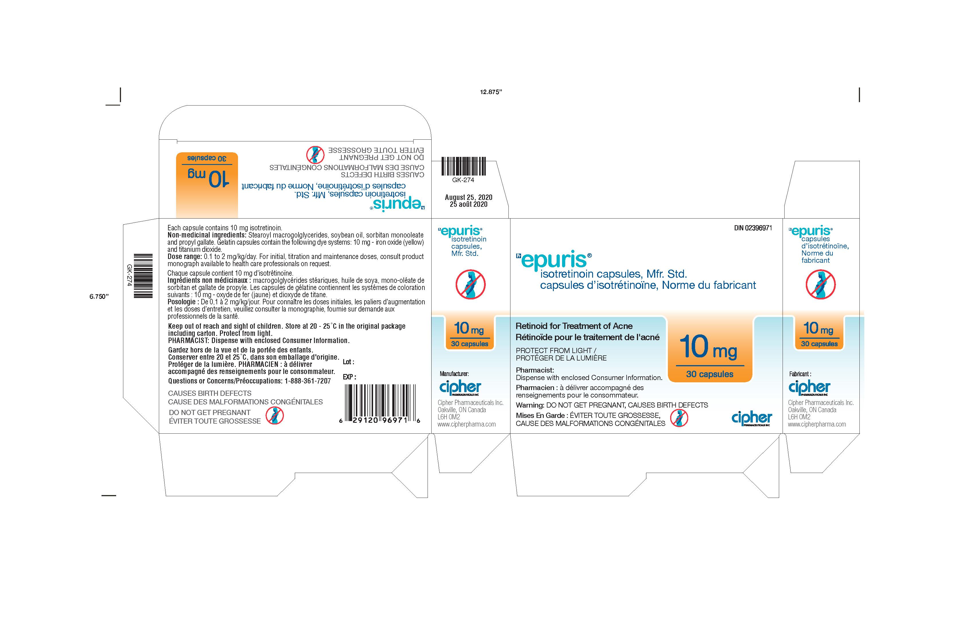Epuris 10 mg Box of 3 blister cards