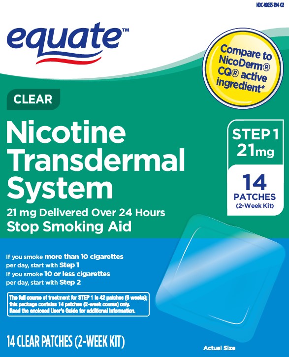 Equate Nicotine Patch 21 mg 14 ct