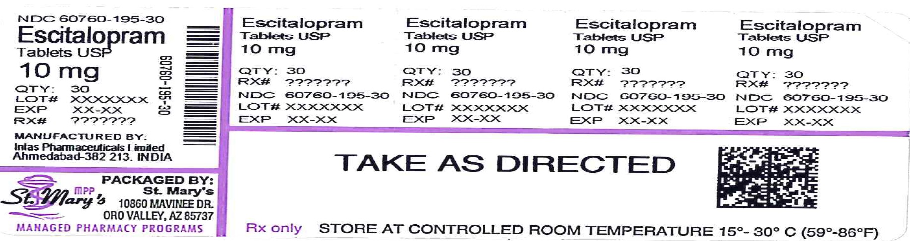 Escitalopram Label