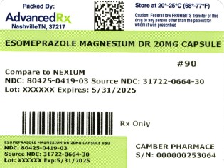 Esomeprazole Magnesium DR 20mg #90