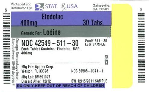 Etodolac 400 mg Label Image