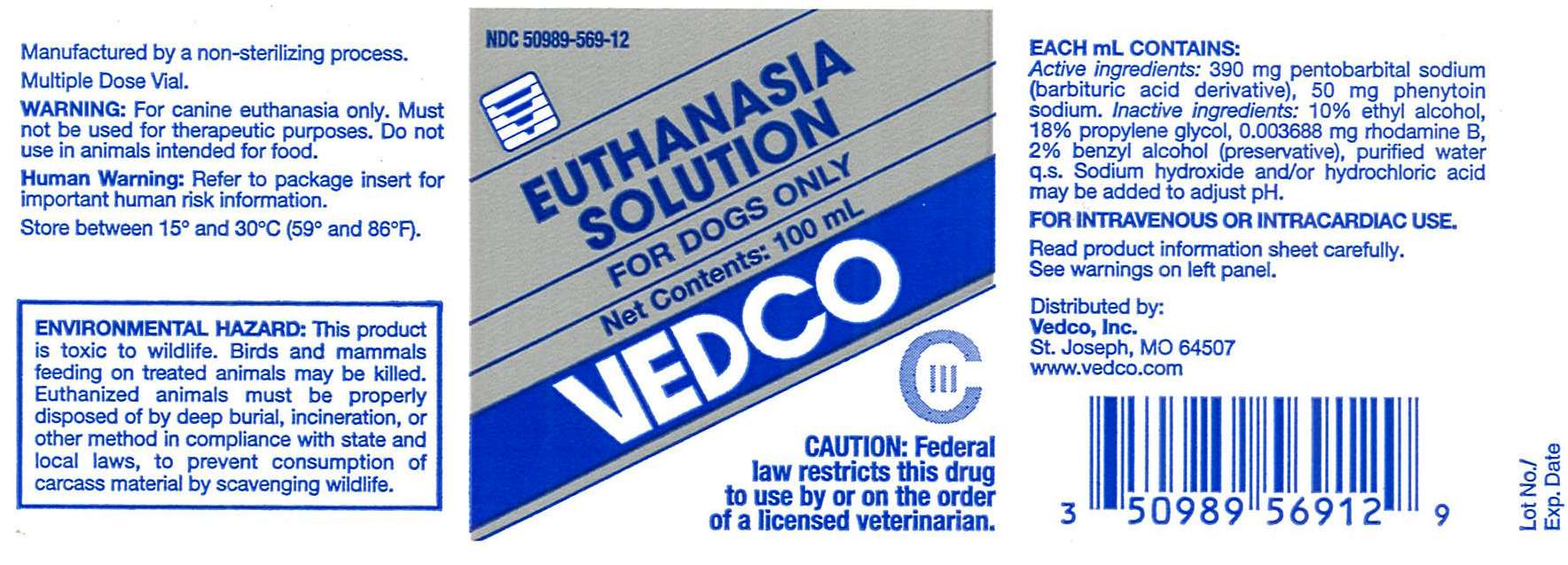 Euthanasia Vedco Label