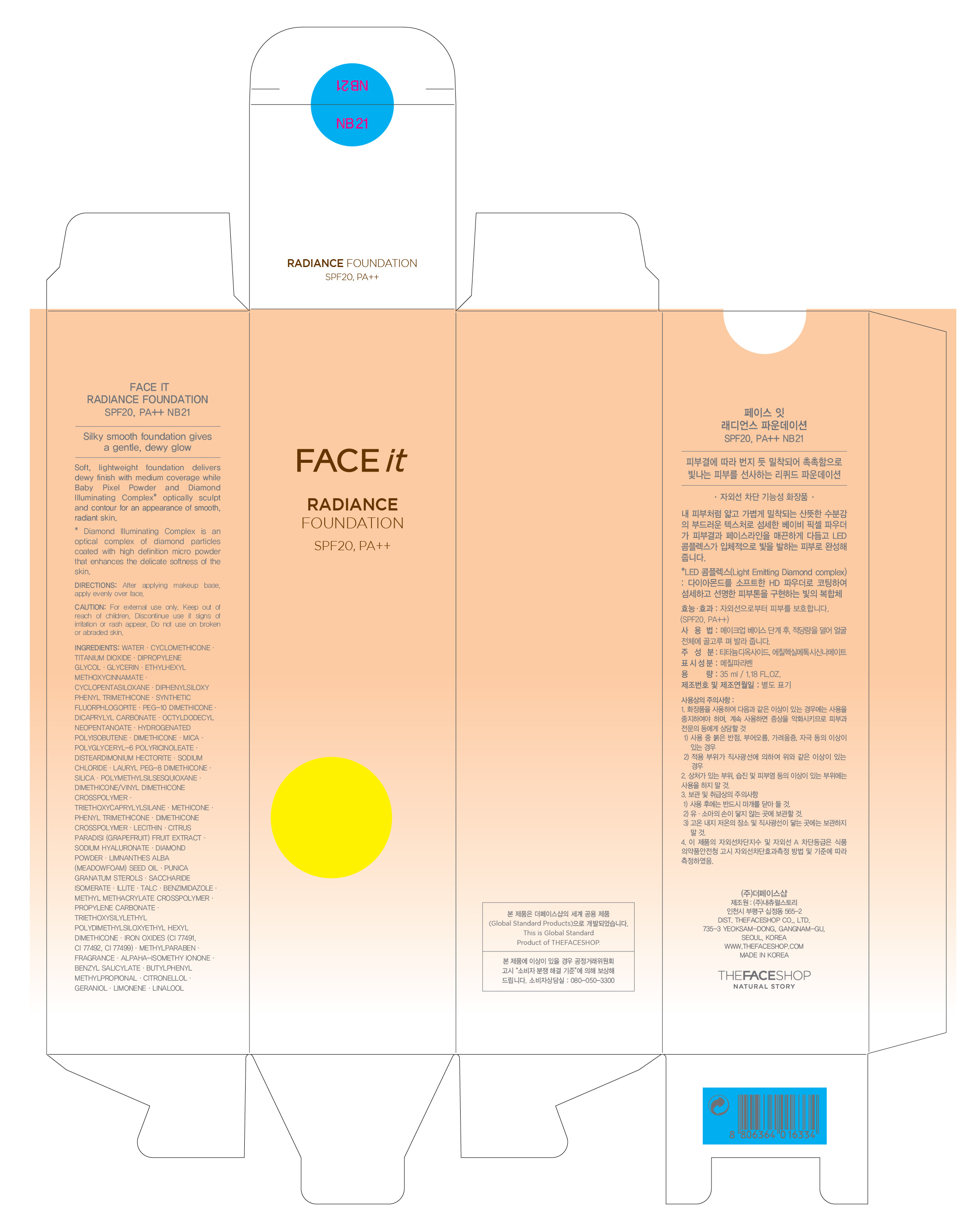 Face It Radiance Foundation Spf20 Nb21 | Octinoxate, Titanium Dioxide Cream while Breastfeeding