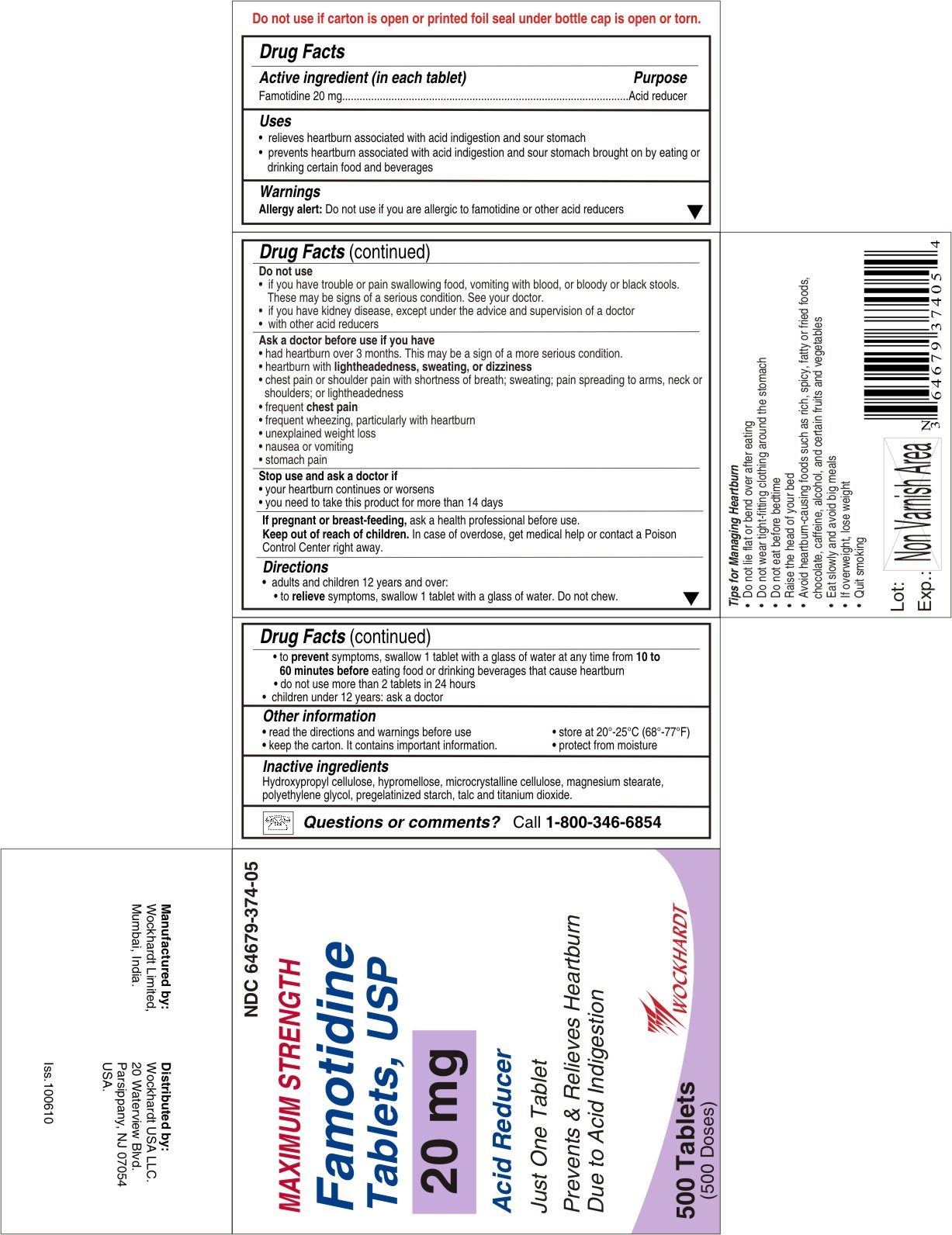 Famotidine 20 mg_OTC_500's Bottle Carton
