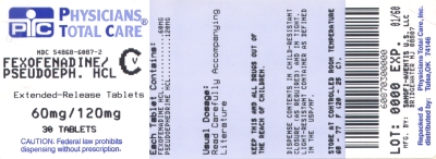 image of Fexofenadine/Pseudoephedrine package label