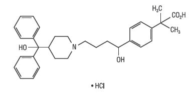 IMAGE OF FEXOFENADINE HCL CHEMICAL STRUCTURE