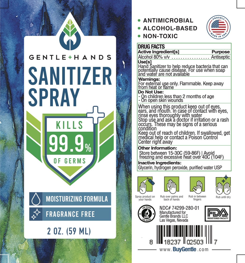 Gentle Hands Sanitizer Spray Fragrance Free 2 oz 59 mL