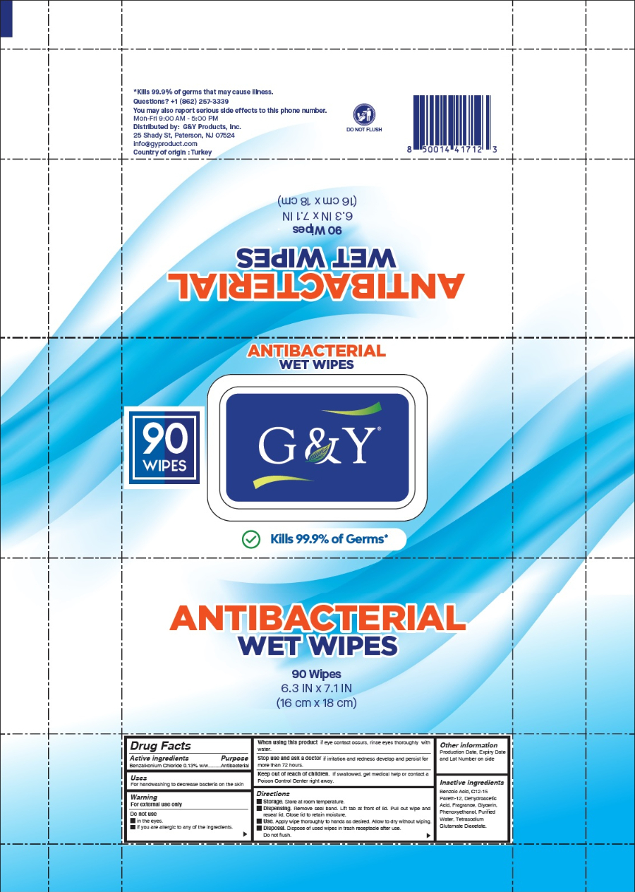 G&Y Antibacterial Wet Wipes 90