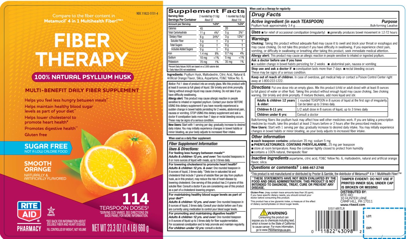 Rite Aid Fiber Therapy Powder 114 teasppon doses