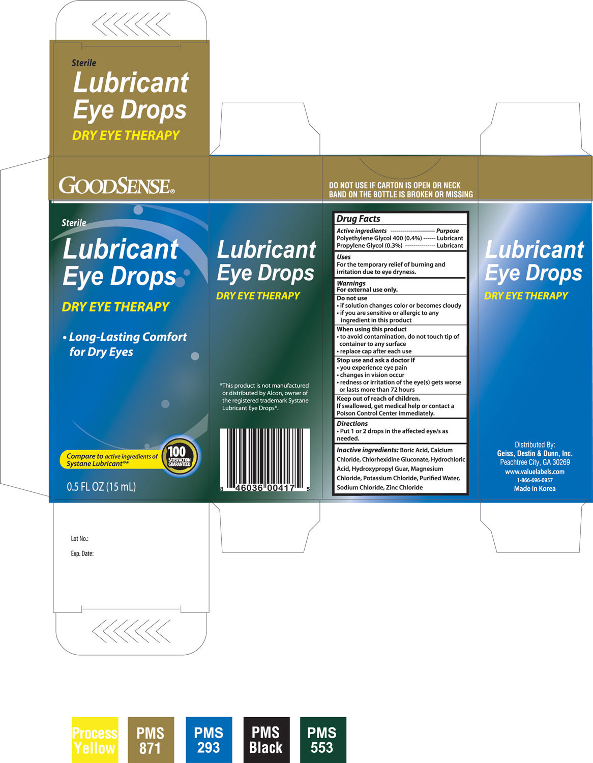 Goodsense Lubricant Eye Drops Information, Side Effects, Warnings and