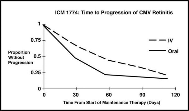 Figure 2 Trial ICM 1774: Time to Progression of CMV Retinitis