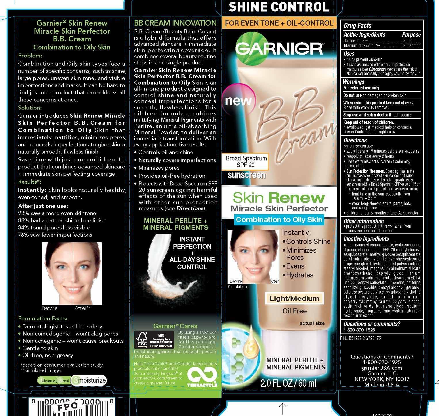 Garnier Skin Renew Miracle Skin Perfector Combination To Oily Skin Bb Broad Spectrum Spf 20 Sunscreen Breastfeeding