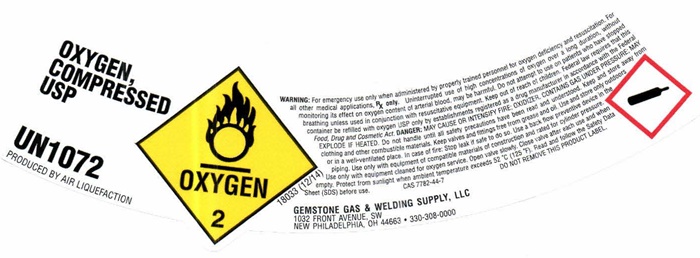 Gemstone O2 sl hp Label