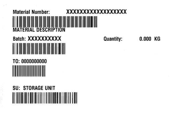 Generic warehouse Kg label