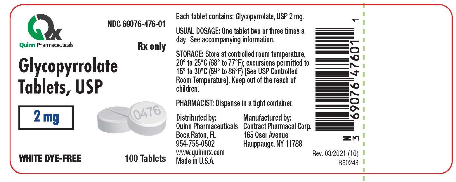 Glycopyrrolate Tablet  - 2 mg Label