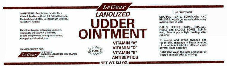 Goodwinol LeGear Udder Label