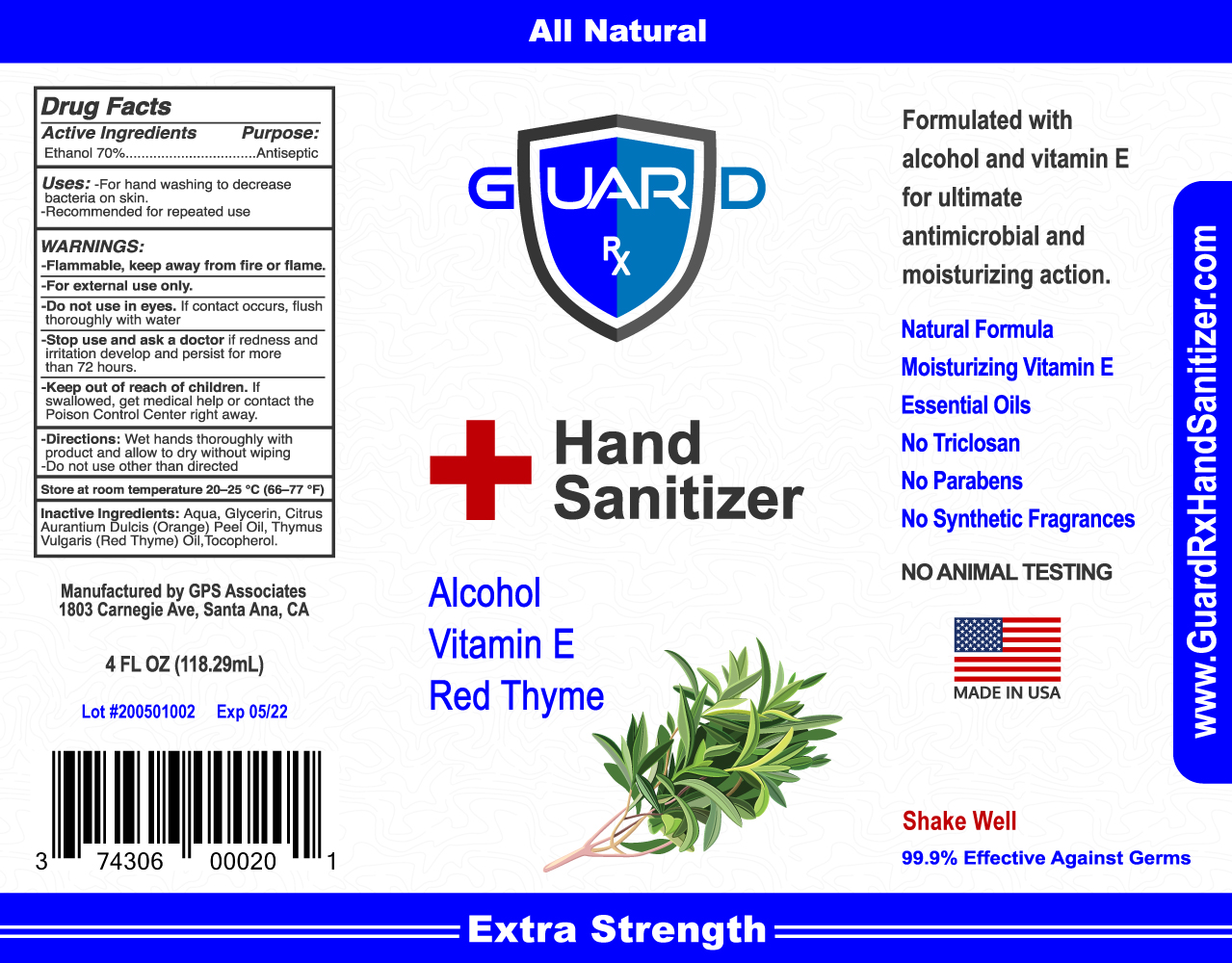 GuardRx Red Thyme Extra Strength 4oz 70