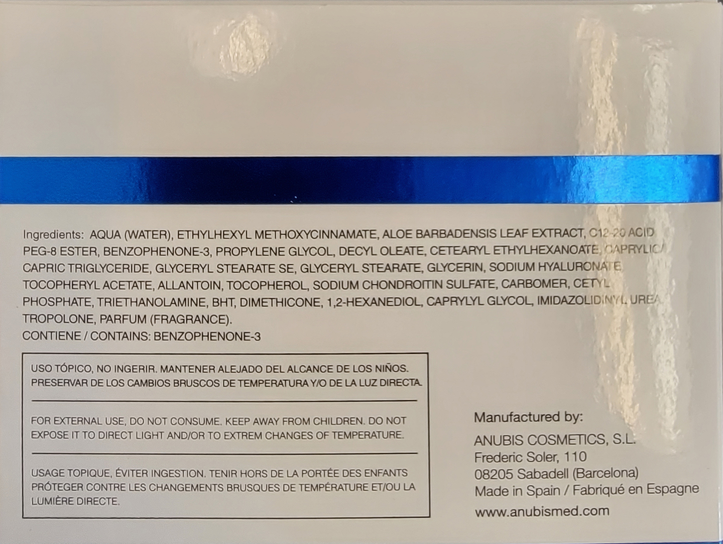 Hyaluronic cream ingredients