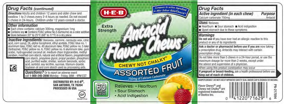 HEB Antacid Fruit Chews 60ct