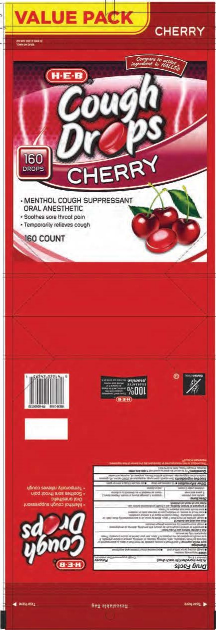 HEB Cherry 160ct Cough Drops