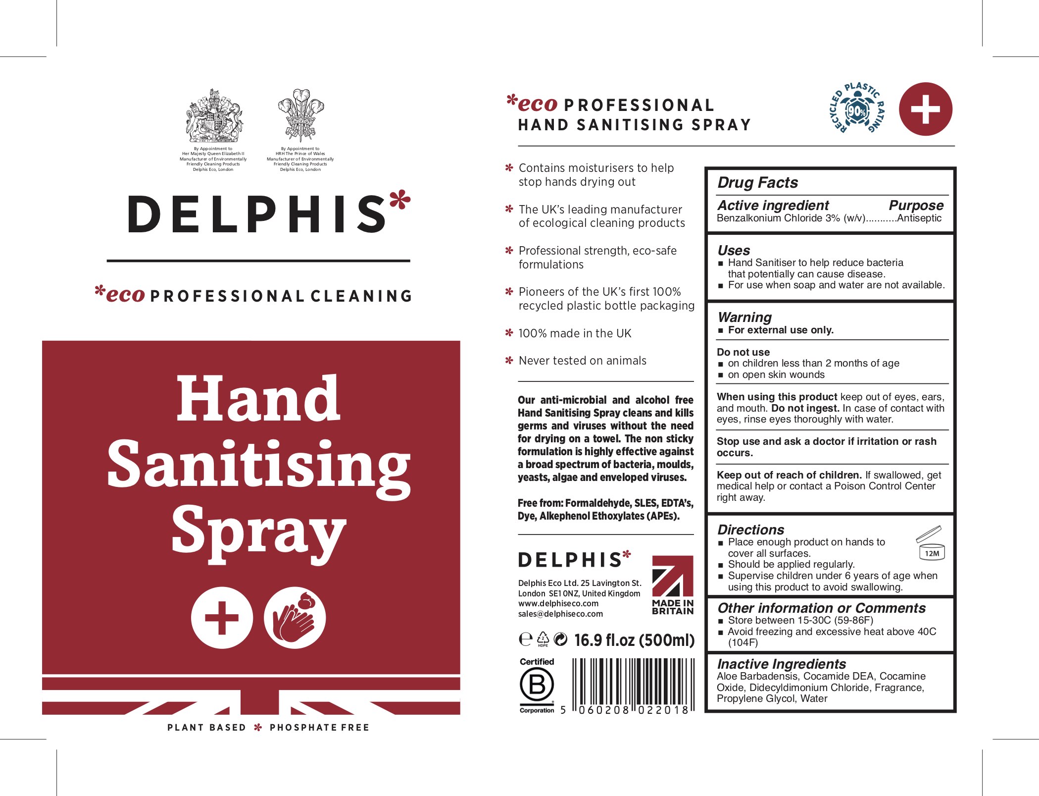 Hand Sanitising Spray 500 mL