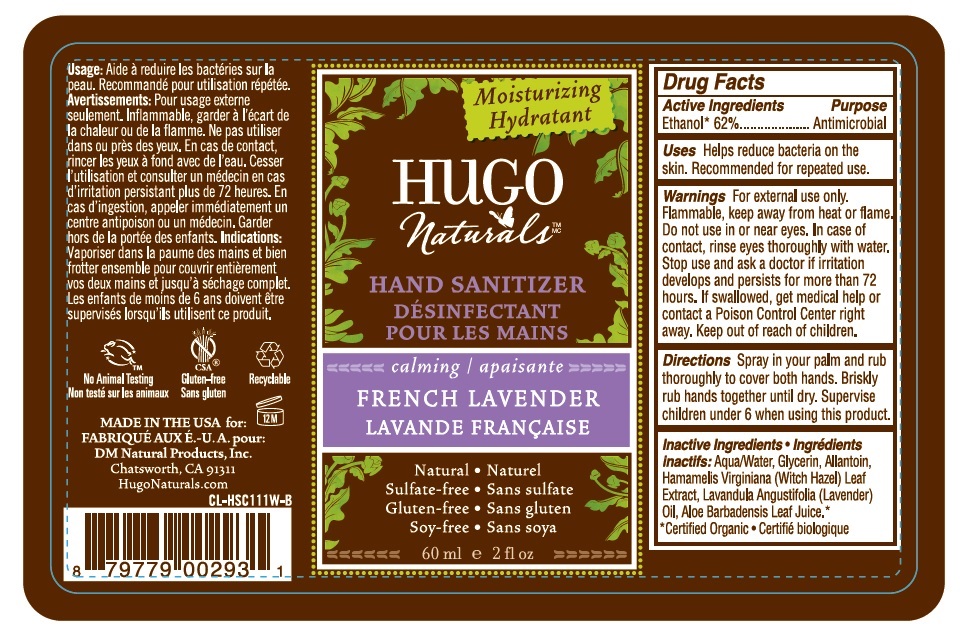 Hugo Naturals French Lavender Hand Sanitizer | Ethanol Spray Breastfeeding