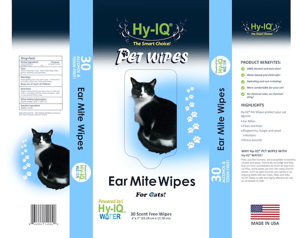 HY IQ EAR MITE CAT WIPES